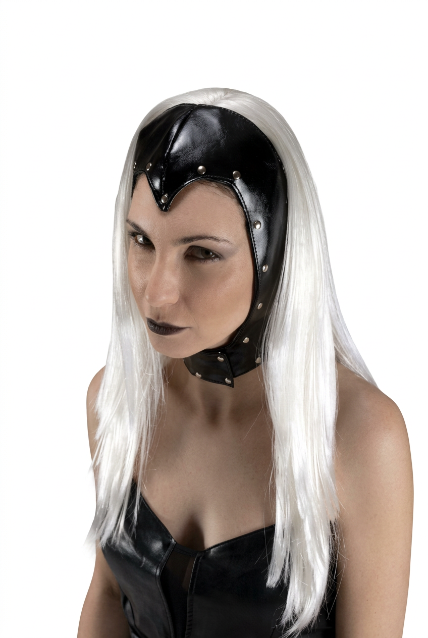 Peluca Sadik Blanca con Capucha Negra