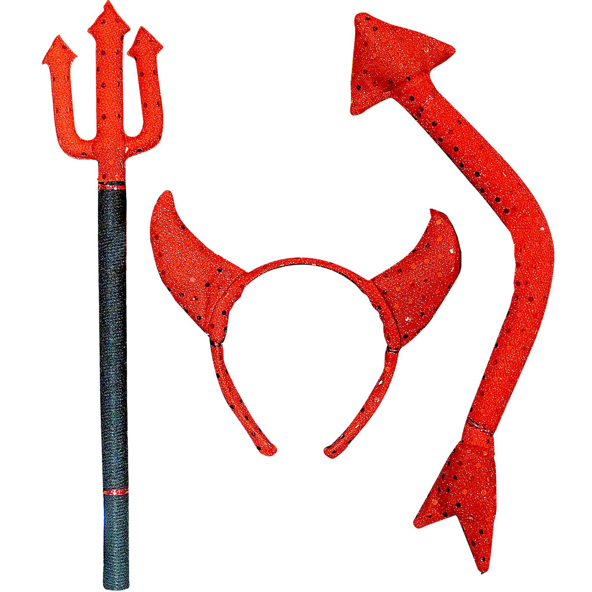 Set Demonio Halloween – Tridente, Cuernos y Rabo
