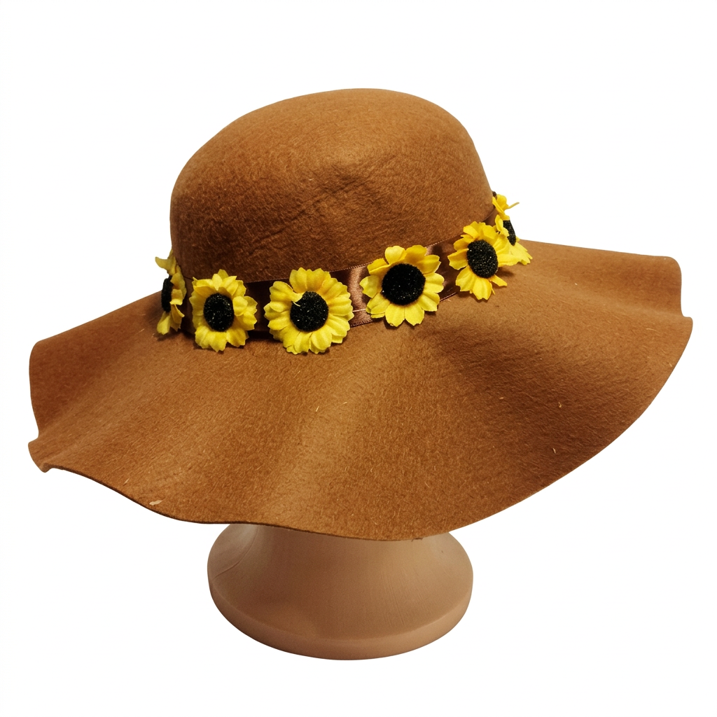 Sombrero Floppy Marrón con Girasoles