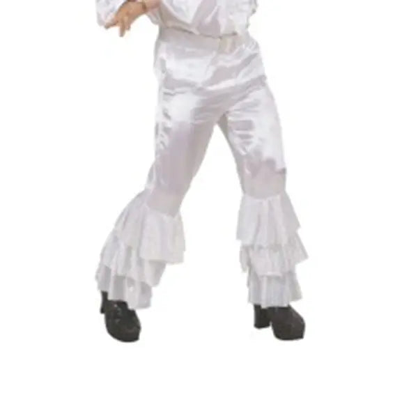 Disfraz Pantalon Blanco Con Volantes.