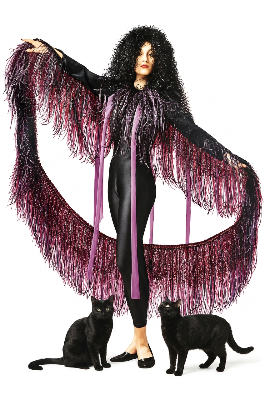 Capa con Plumas para Disfraz