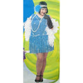 Disfraz Charleston Azul con Flecos Mujer
