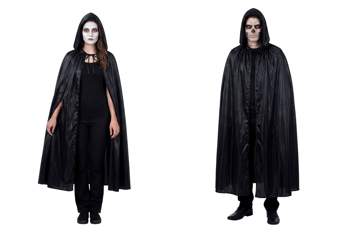Black Hooded Cloak for Costume