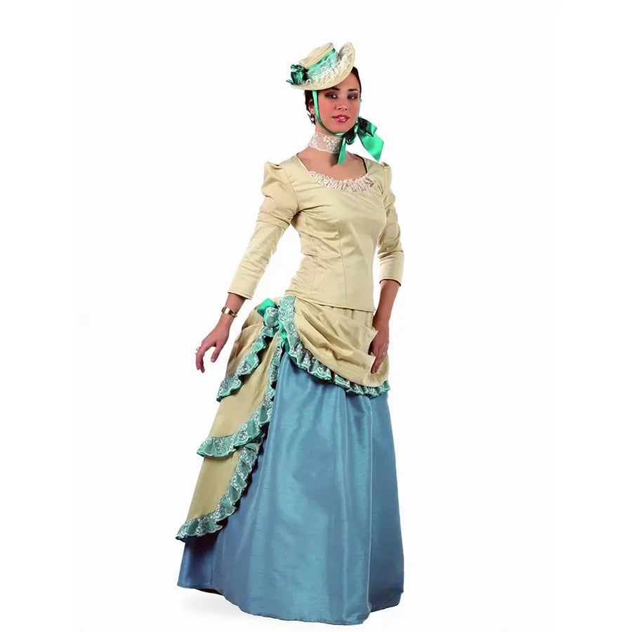 Disfraz Polisón Josefa Adulto – Vestido De Época Con Polisón
