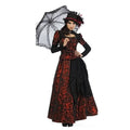 Vestido Belle Époque Rojo Burdeos Adulto