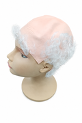 Latex Bald Cap with White Hair