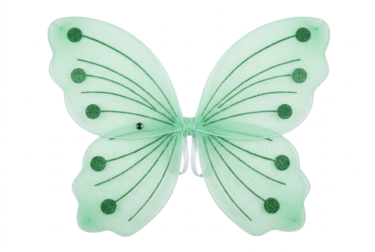 Set Alas de Hada Verde con Purpurina y Antenas