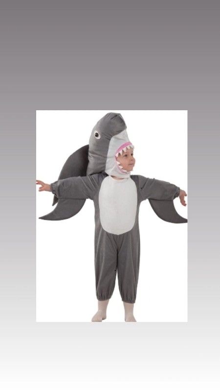 Baby Shark Costume - Bodysuit with Fin and Shark Head