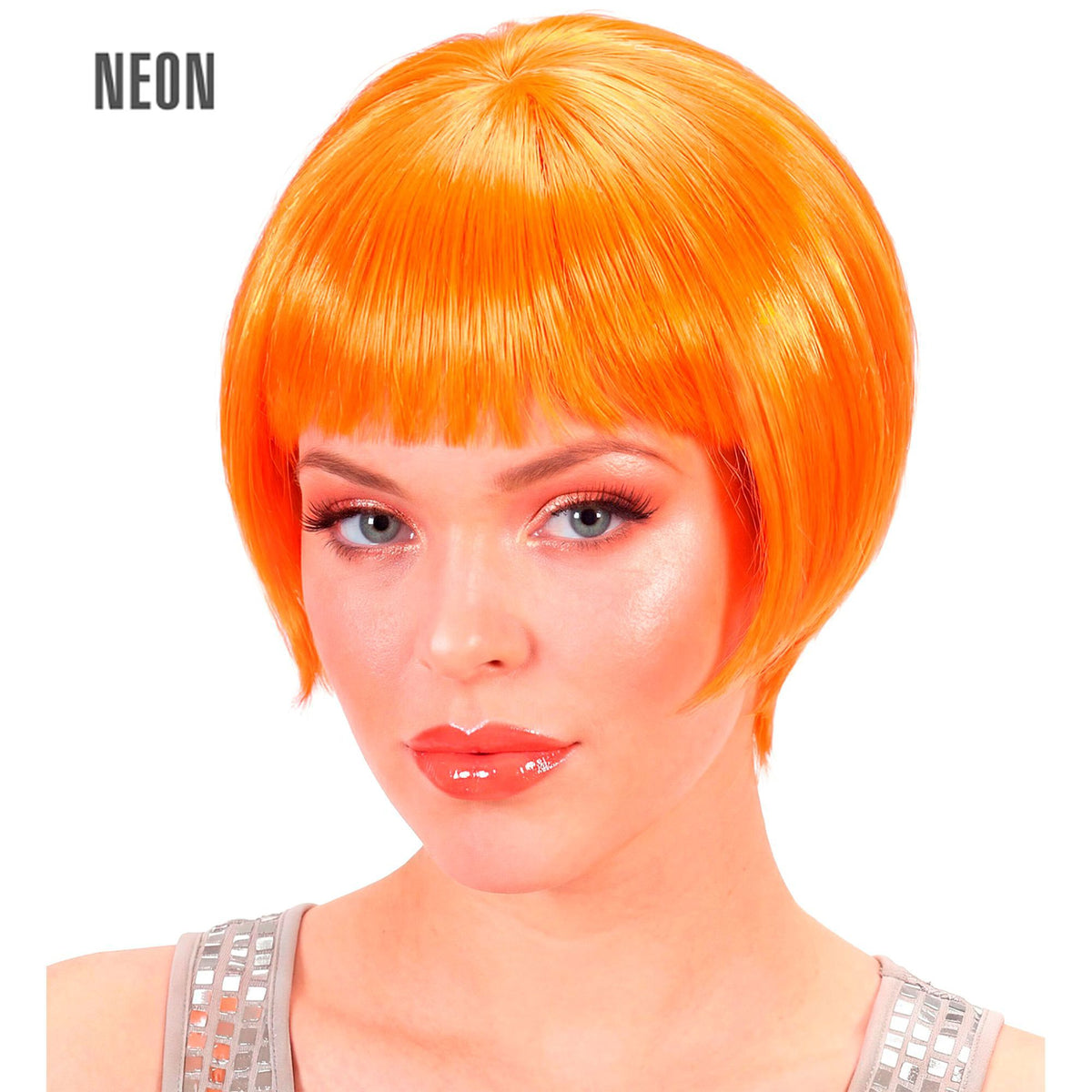 Peluca Rave Naranja – Accesorio de Disfraz