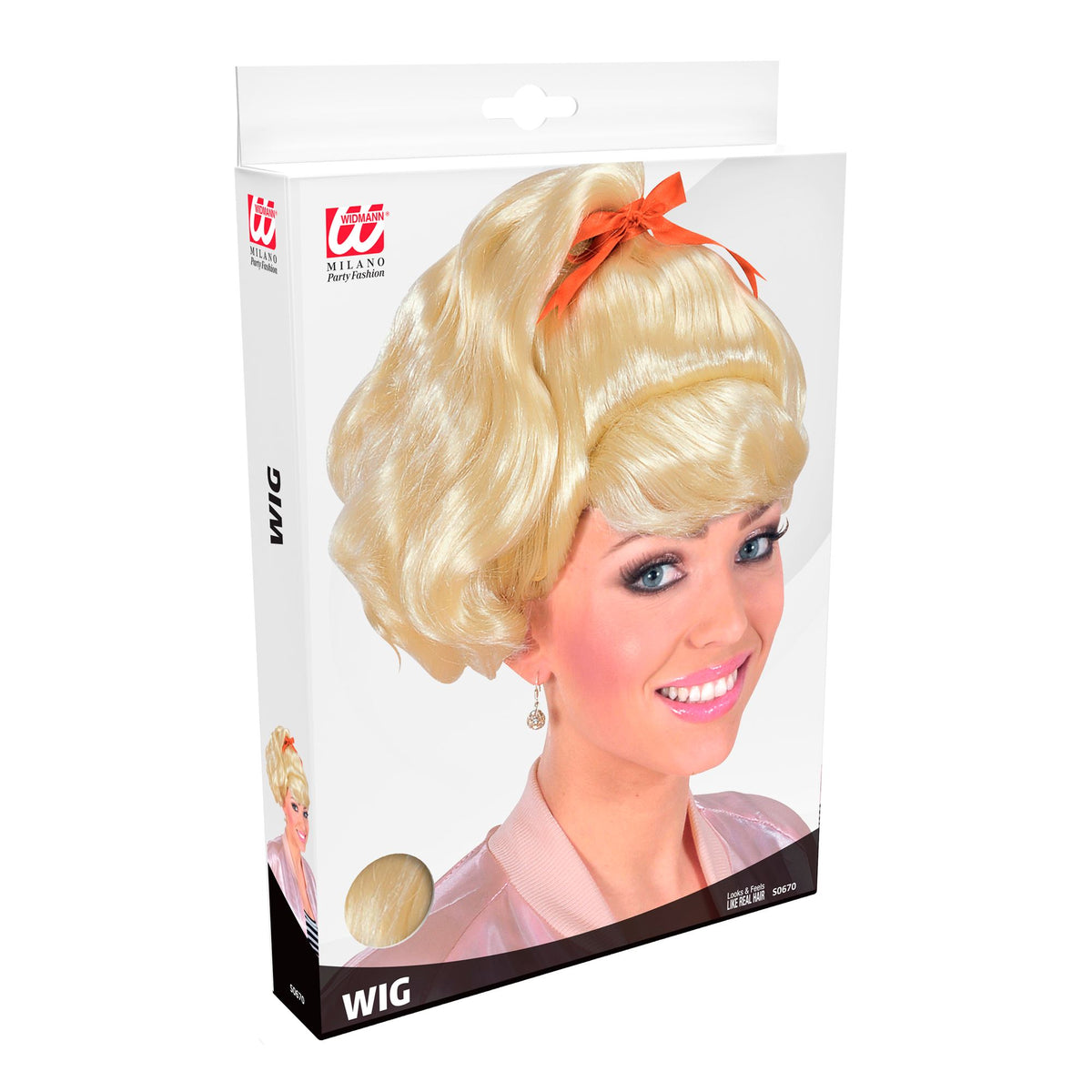 Peluca Sandy Rubia – Rizos Retro Estilo Grease