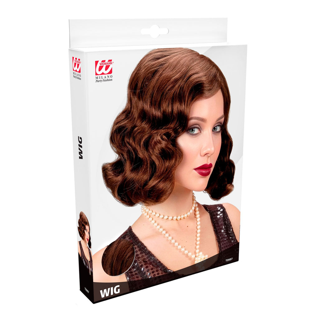 Peluca Flapper Años 20 Castaña – Accesorio de Disfraz