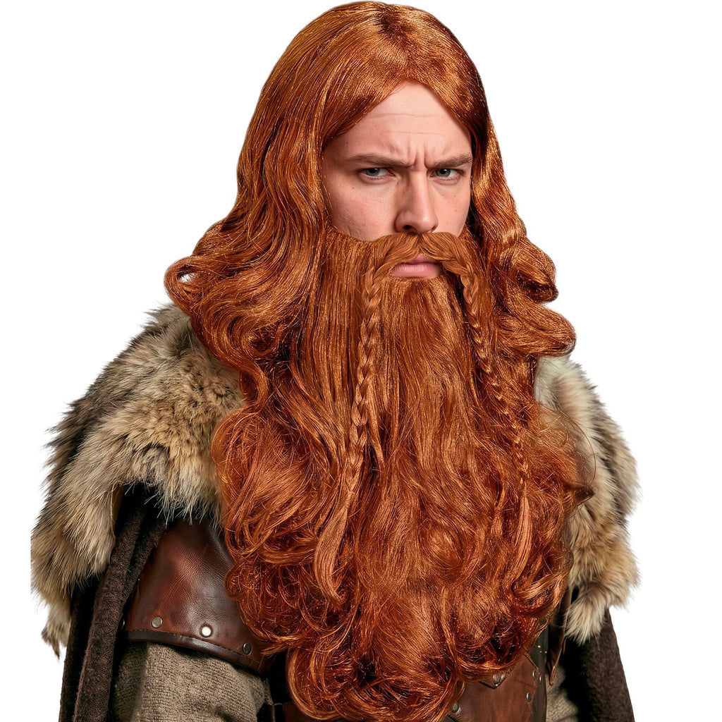 Peluca Vikingo con Barba y Bigote – Accesorio de Disfraz