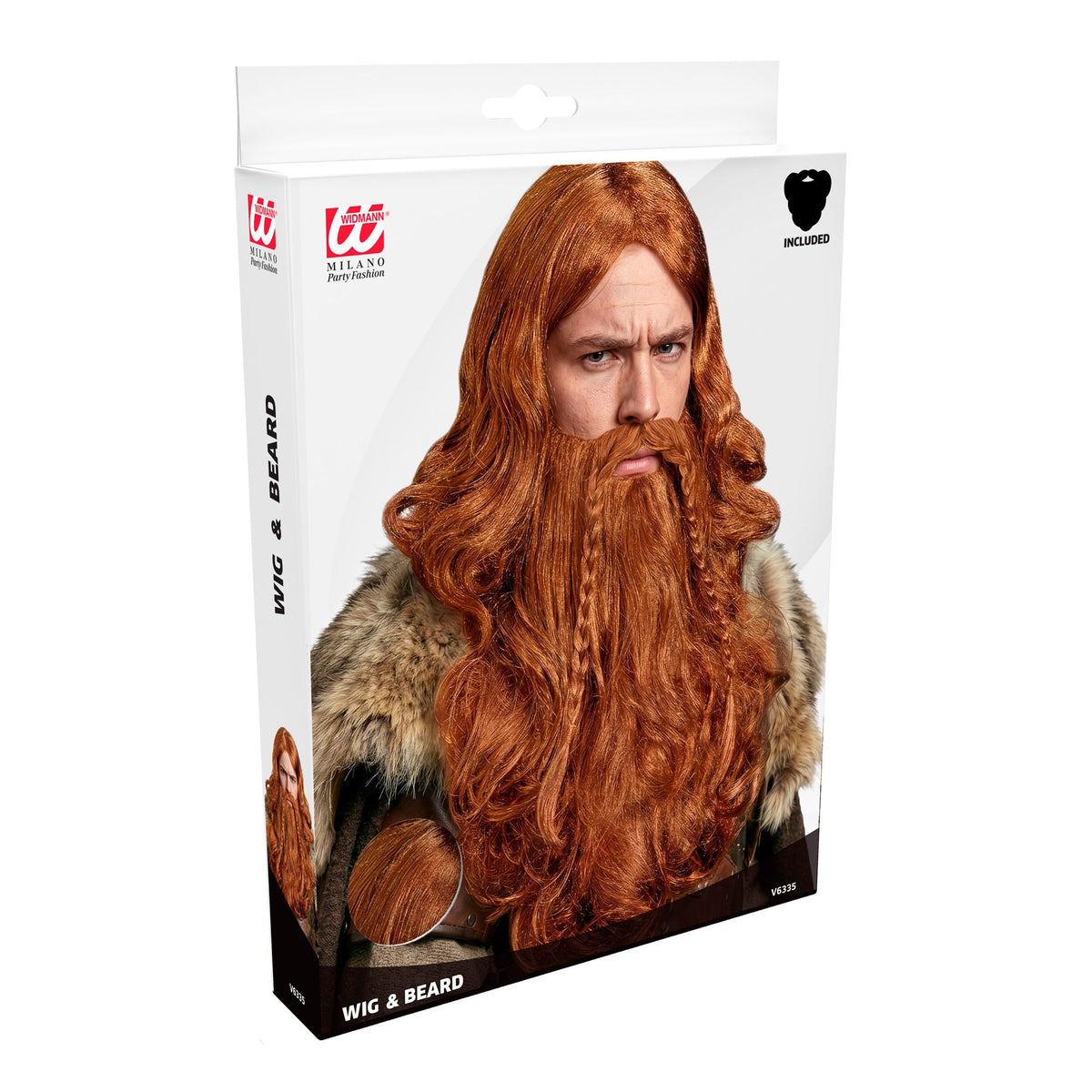 Peluca Vikingo con Barba y Bigote – Accesorio de Disfraz