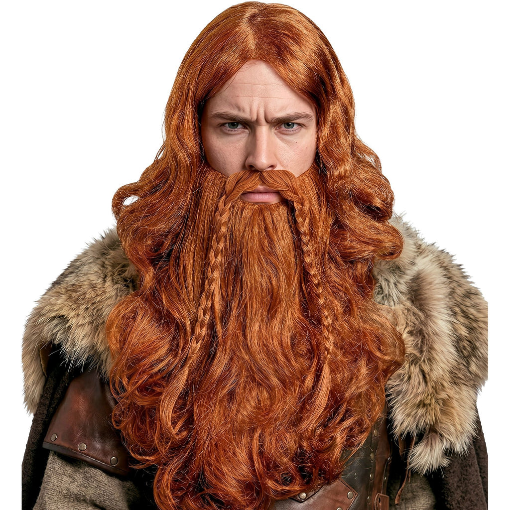 Peluca Vikingo con Barba y Bigote – Accesorio de Disfraz
