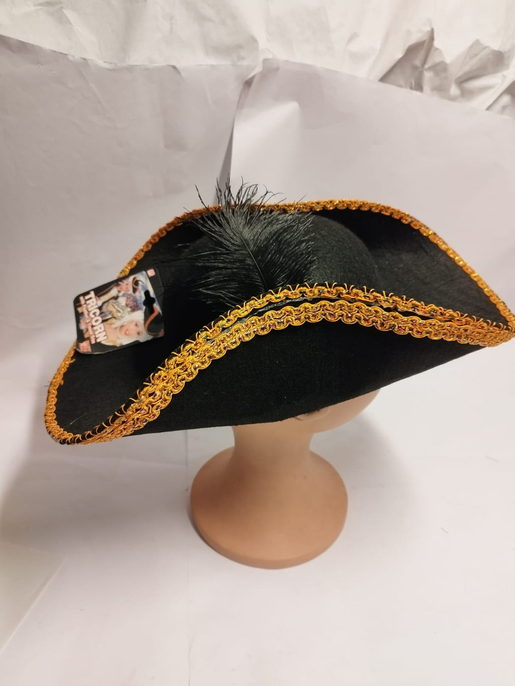 Tricorn Hat With Feather.