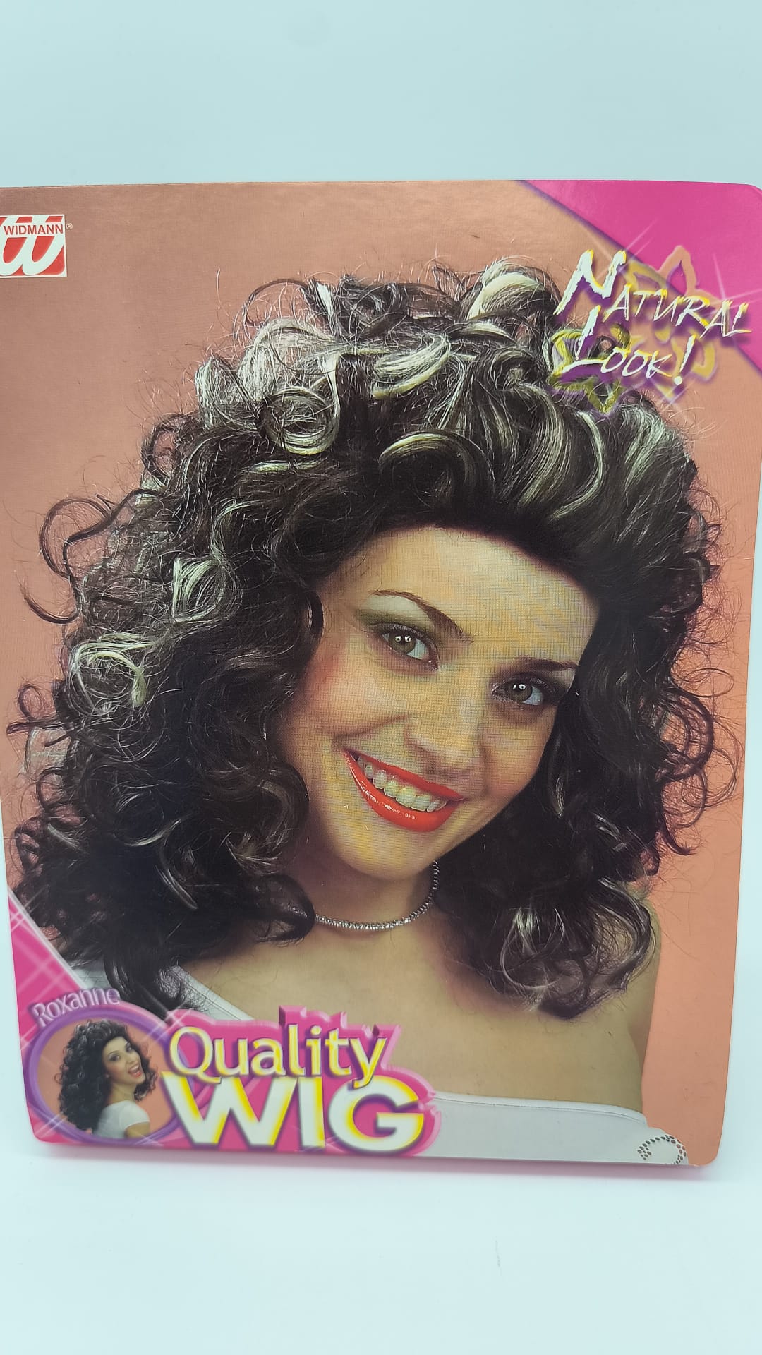 Roxanne Curly Black Wig with Streaks – Widmann