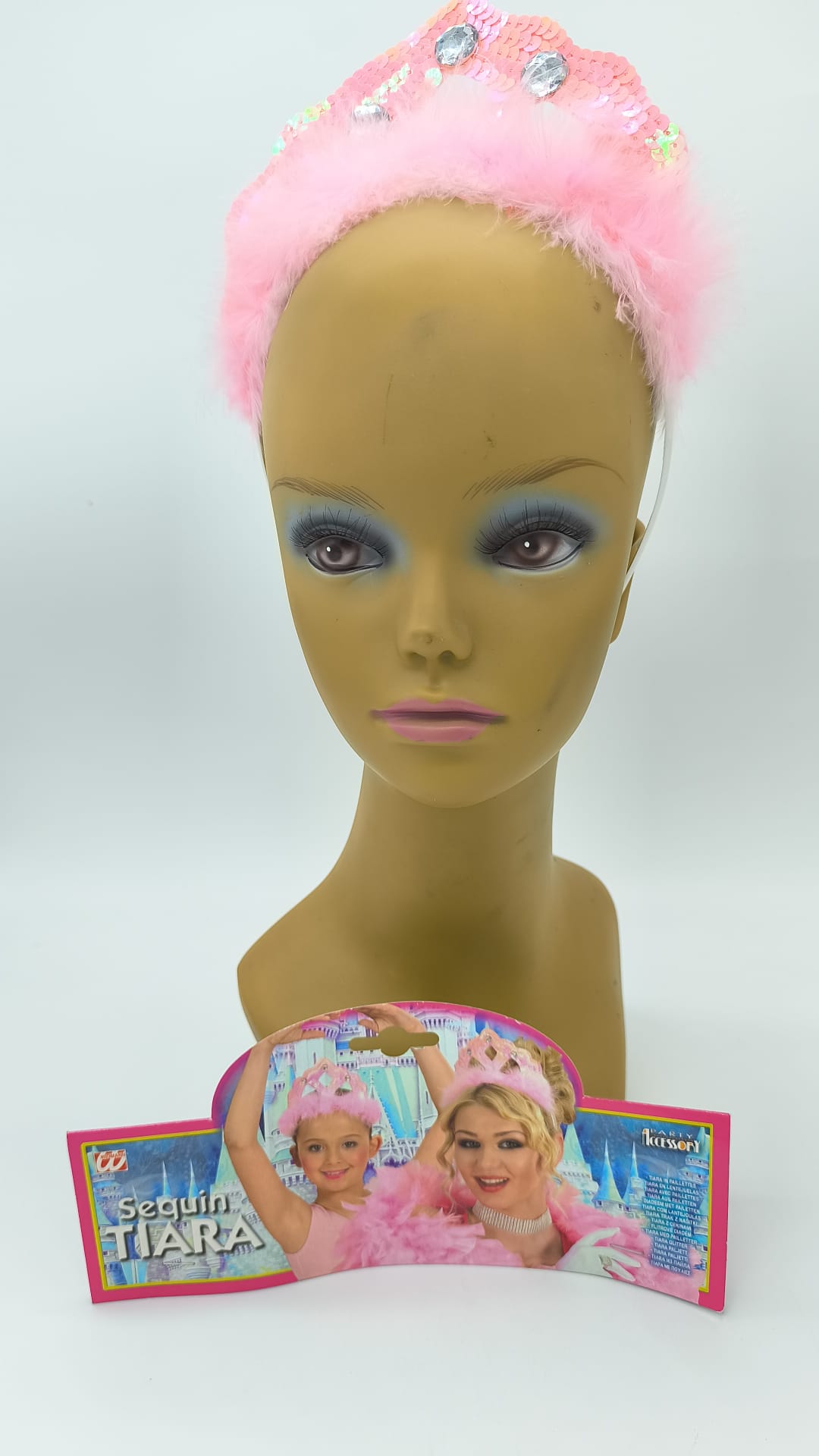 Tiara Sequin Rosa Pálido con Pedrería – Widmann