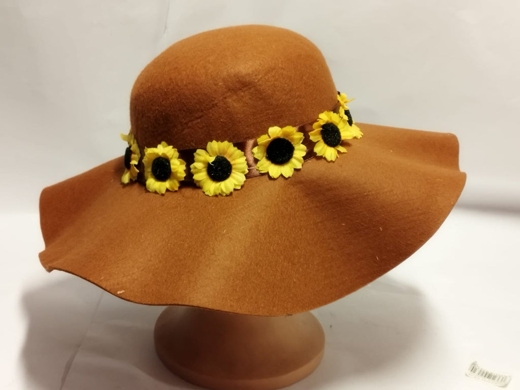 Sombrero Floppy Marrón con Girasoles