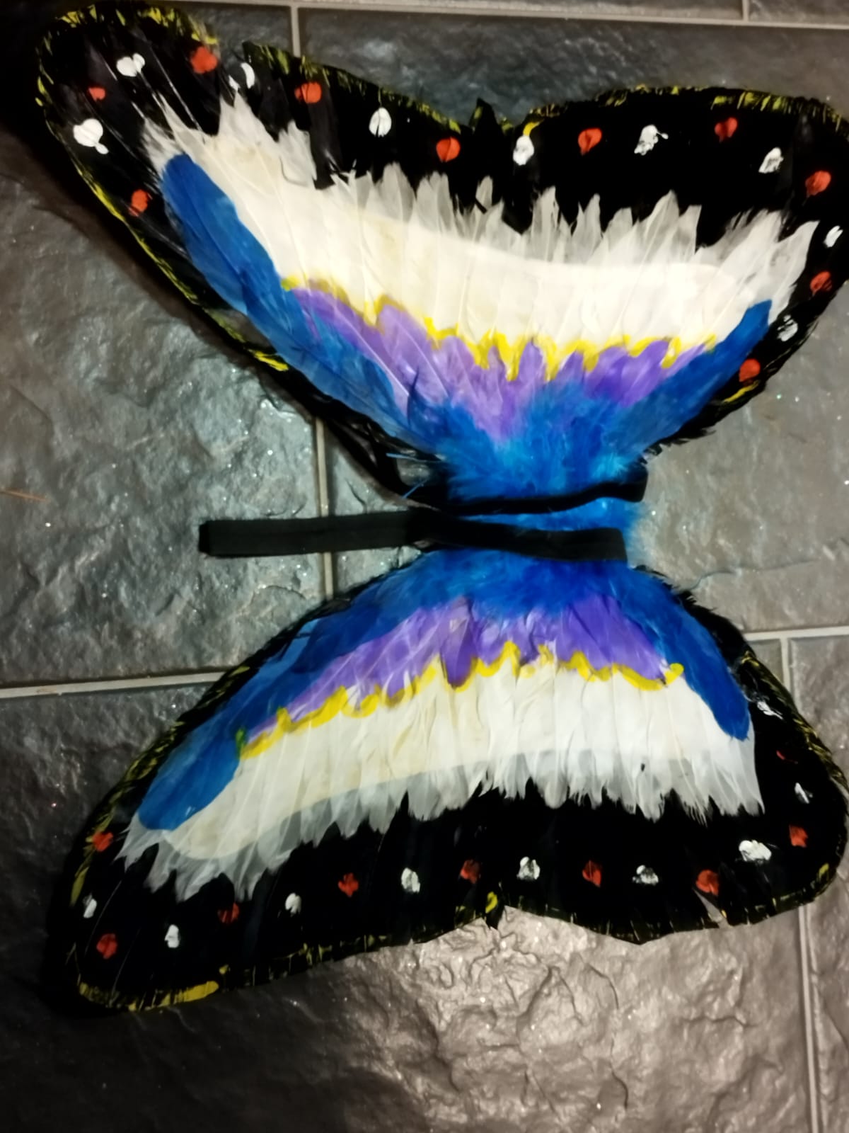 Alas de Mariposa de Plumas Multicolor