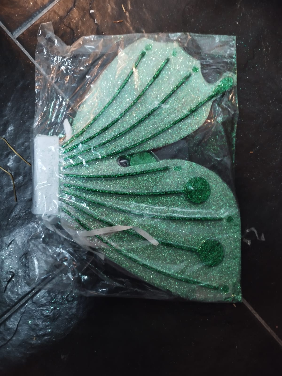 Set Alas de Hada Verde con Purpurina y Antenas