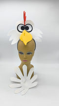Diadema Gallina de Fieltro Artesanal con Alas y Cola