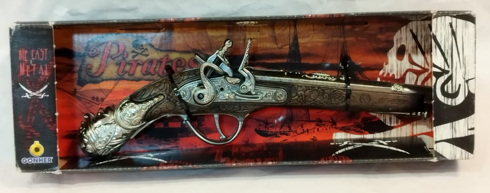 Pistola Pirata Decorativa Die Cast Metal para Disfraz | Gonher