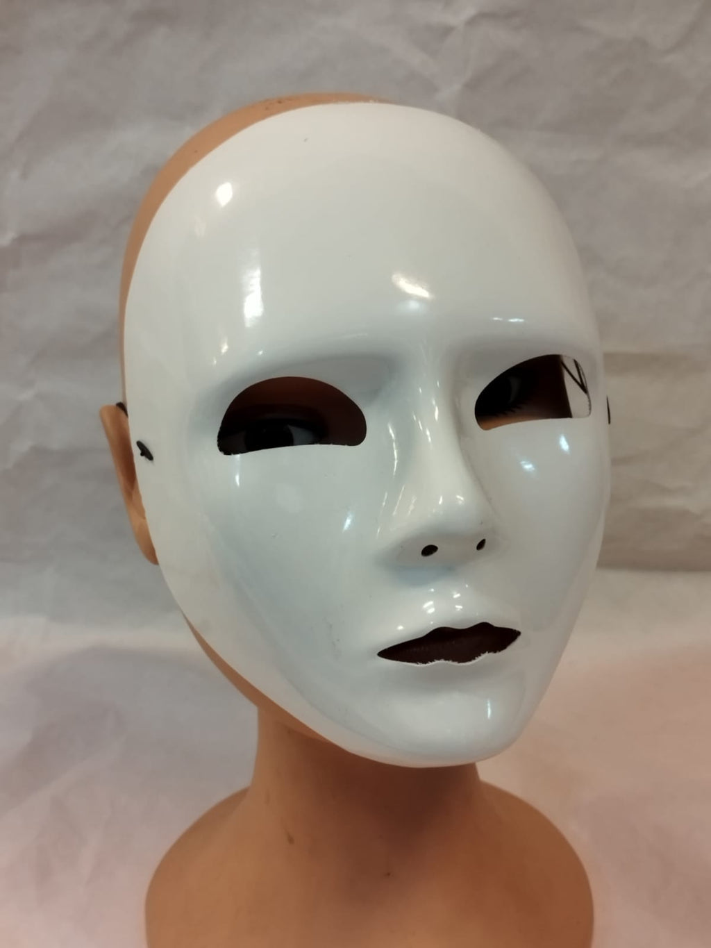 Máscara Facial Completa Blanca Brillante para Disfraz