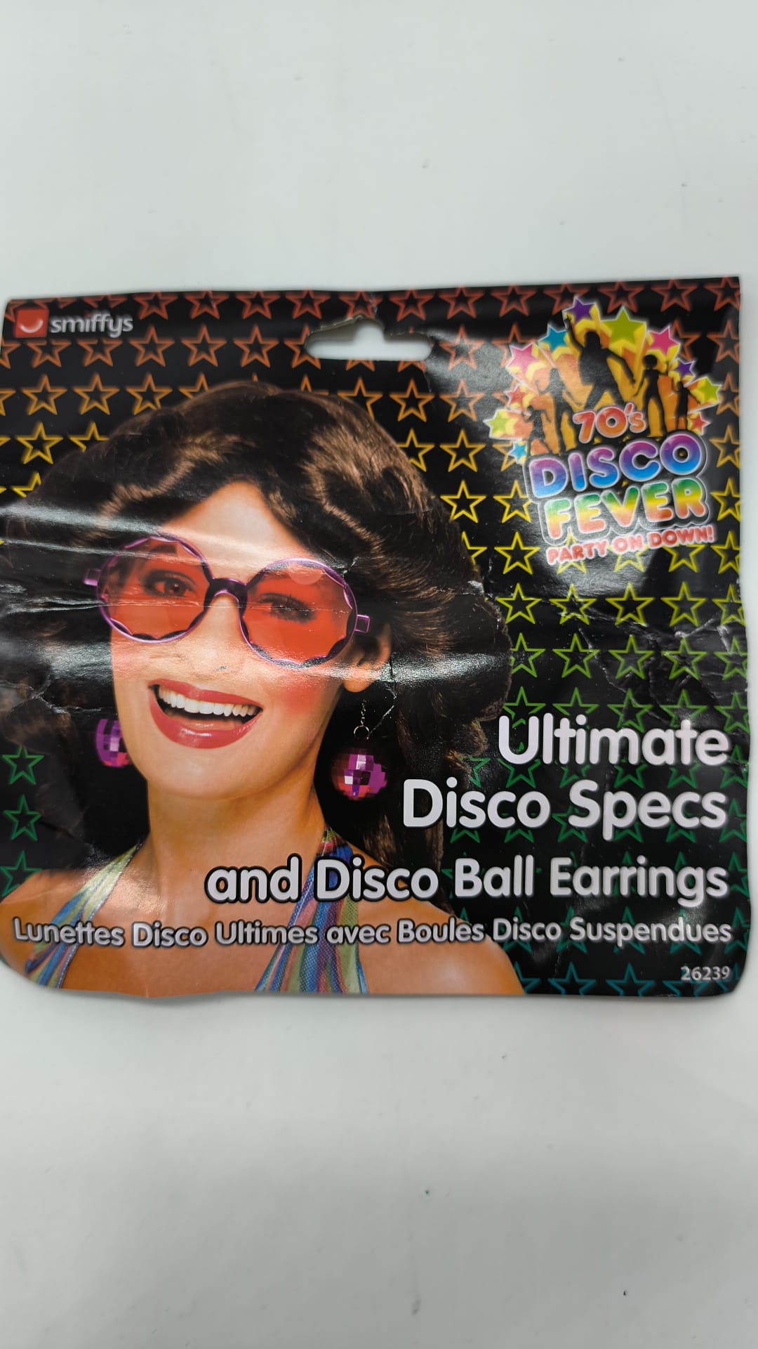 Kit Gafas Disco y Pendientes Bola de Espejos años 70