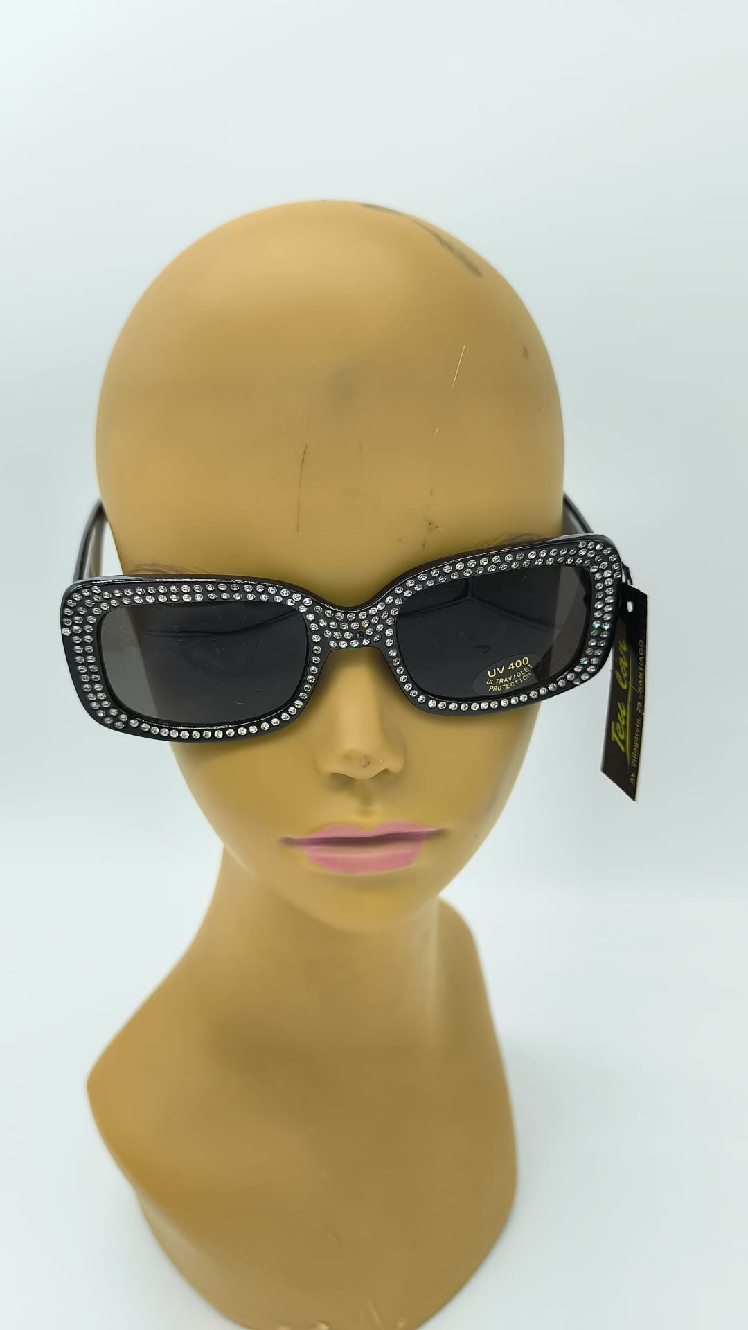 Gafas Negras con Strass UV400 para Disfraz y Fiesta