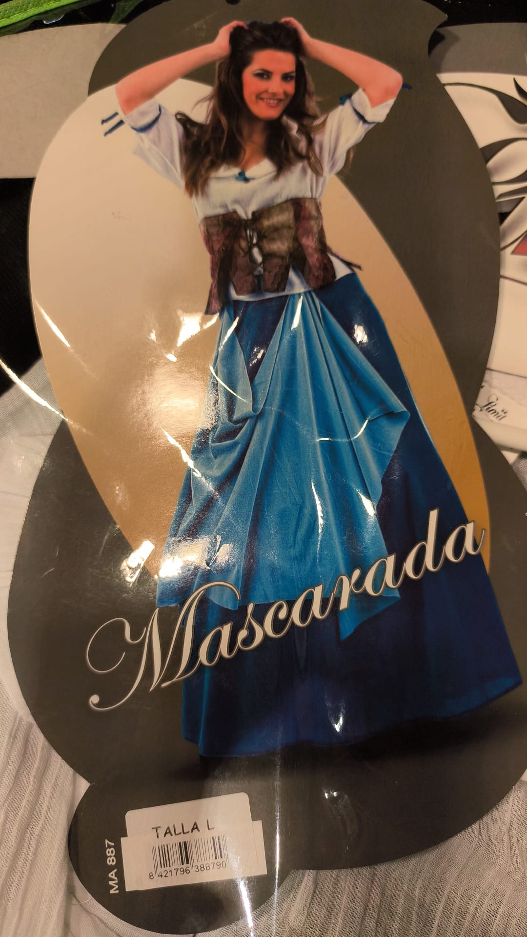 Disfraz Tabernera Medieval Mujer — Color Celeste