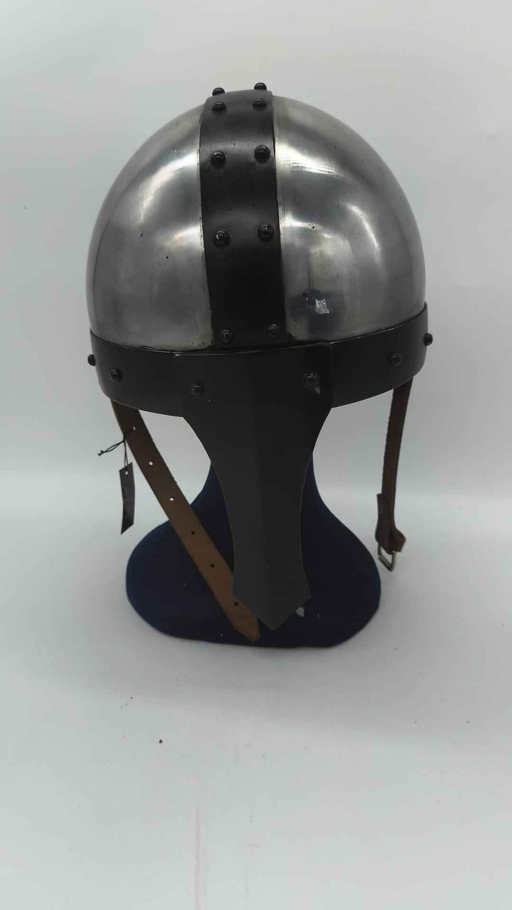 Casco Medieval Spangenhelm Acero con Nasal Negro