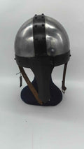 Casco Medieval Spangenhelm Acero con Nasal Negro