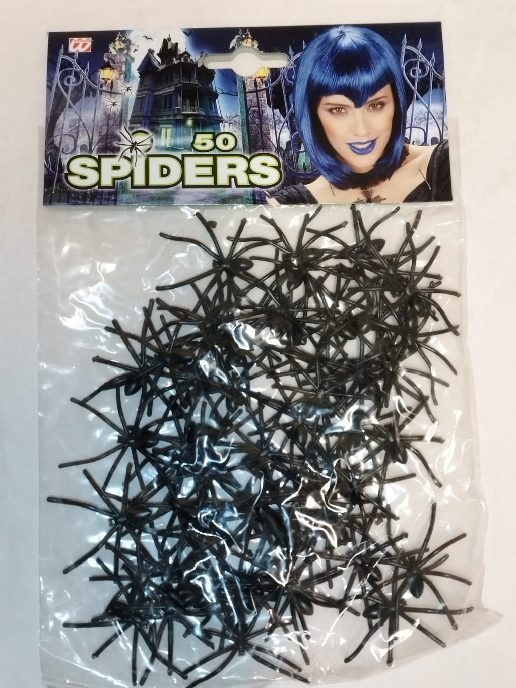 Pack of 50 Fluorescent Spiders Horror Decoration