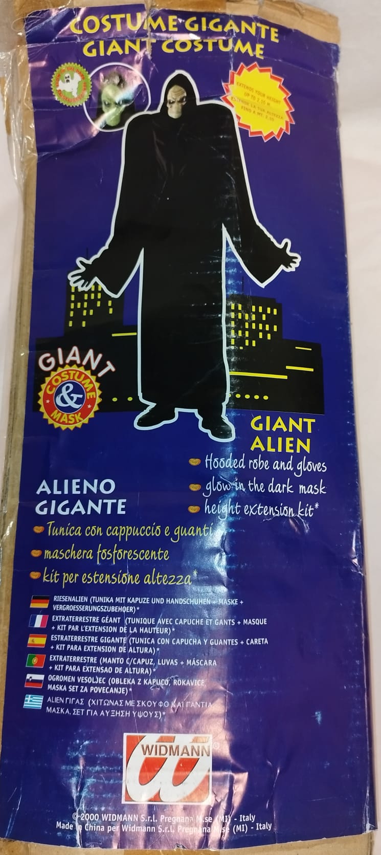 Disfraz Gigante Alien con Máscara Fosforescente