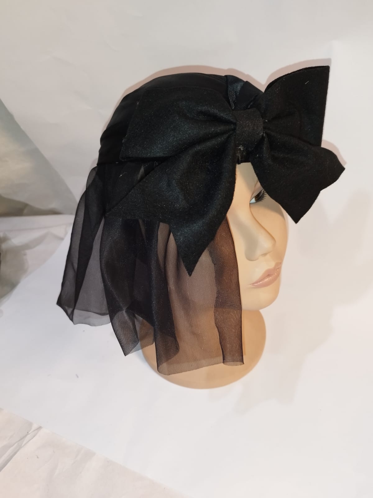 Widow's Cap with Black Veil
