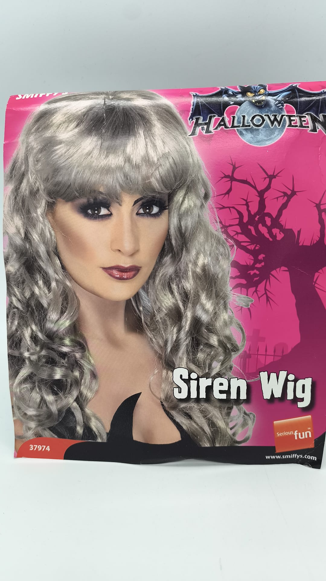 Peluca Siren Gris Rizada – Smiffy's Halloween