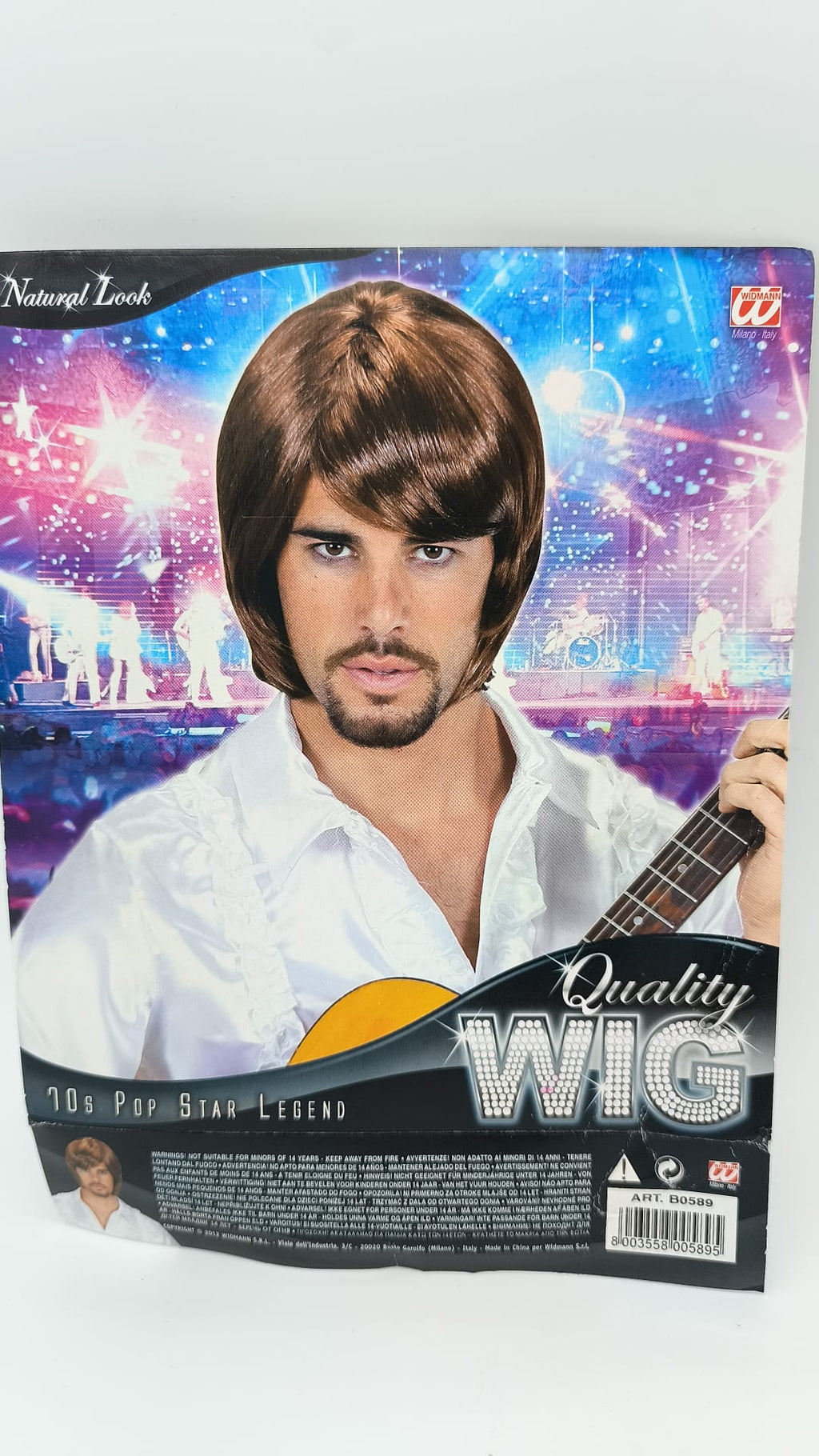 Peluca 70s Pop Star Legend Castaña – Widmann