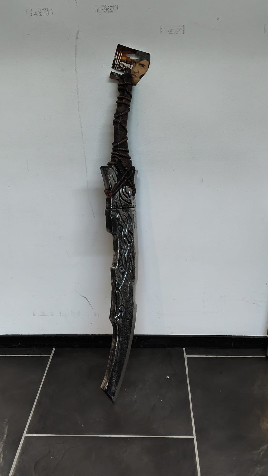 Espada Falchion Fantasía Medieval Marrón Envejecido