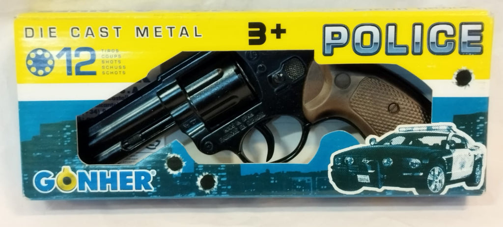 Pistola Police Die Cast Metal Gonher 12 Tiros