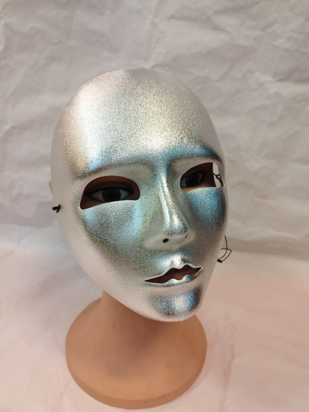 Máscara Facial Completa Plateada para Disfraz