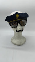 Gafas de Policía con Gorra y Bigote Colgante para Disfraz