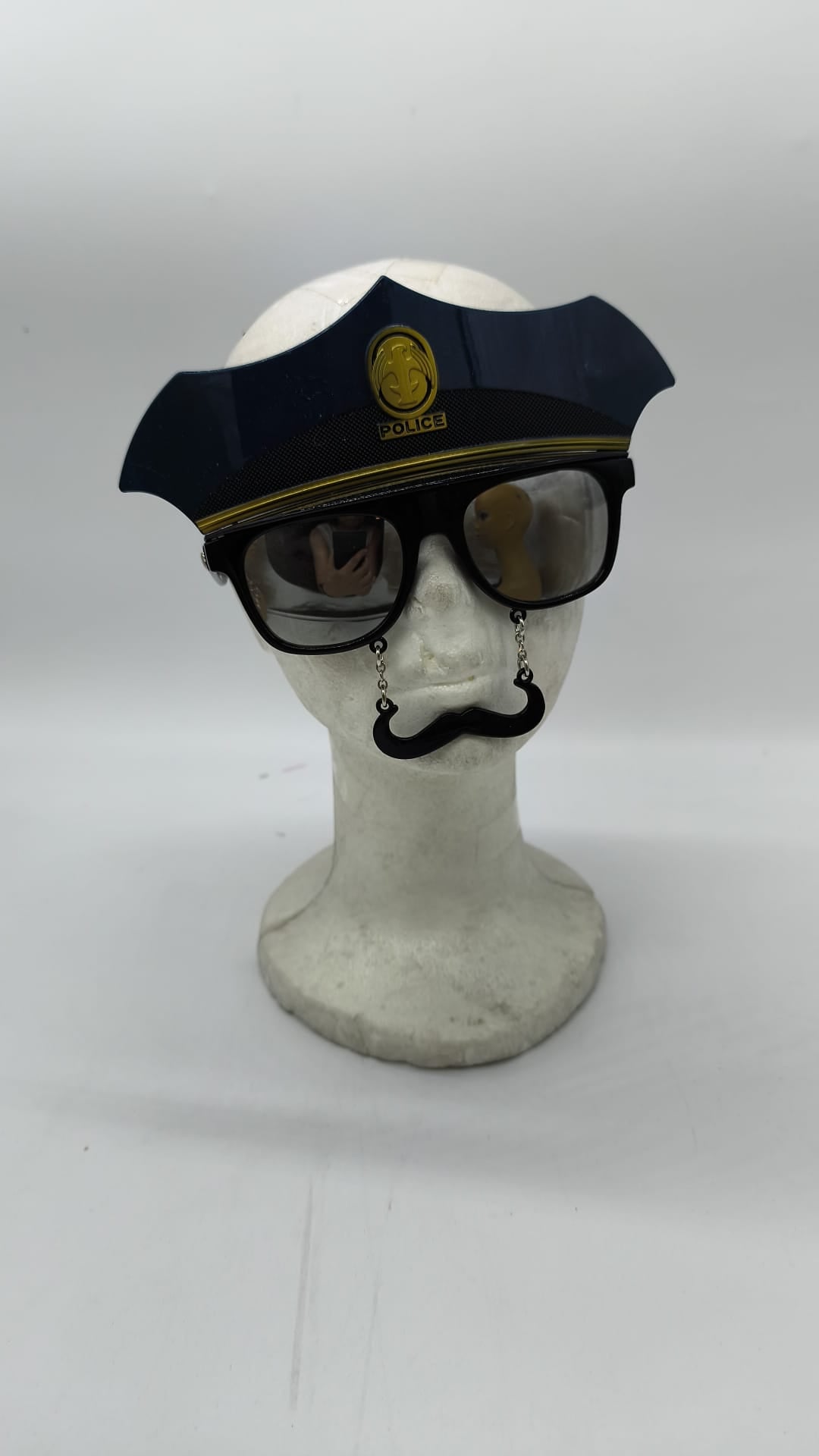 Gafas de Policía con Gorra y Bigote Colgante para Disfraz