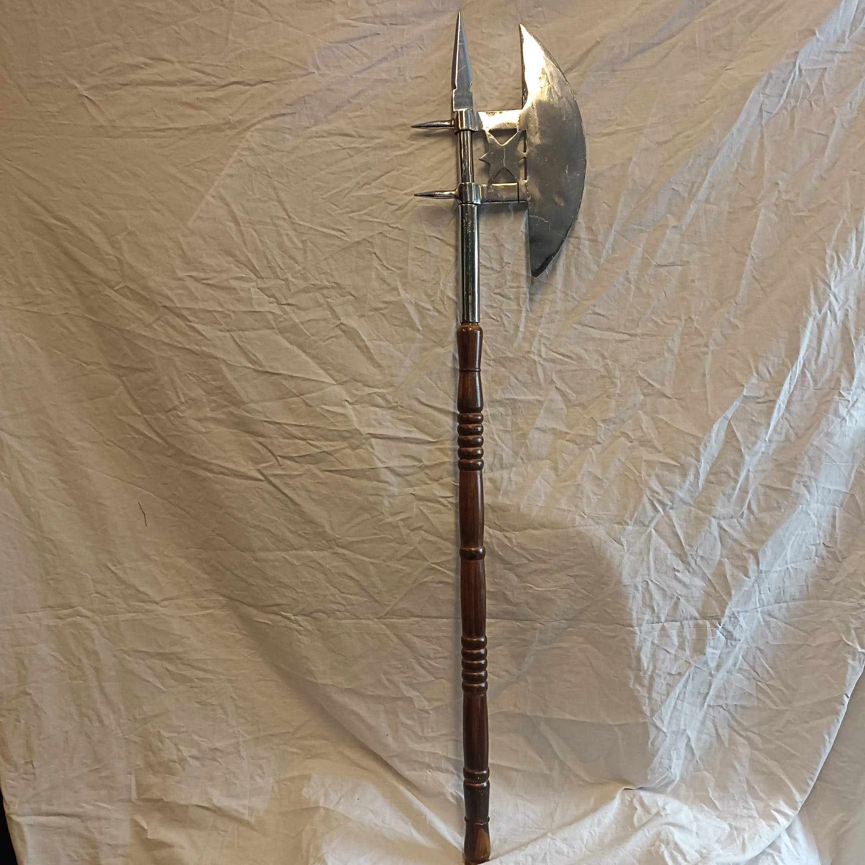 Alabarda Medieval Réplica Decorativa con Mango de Madera
