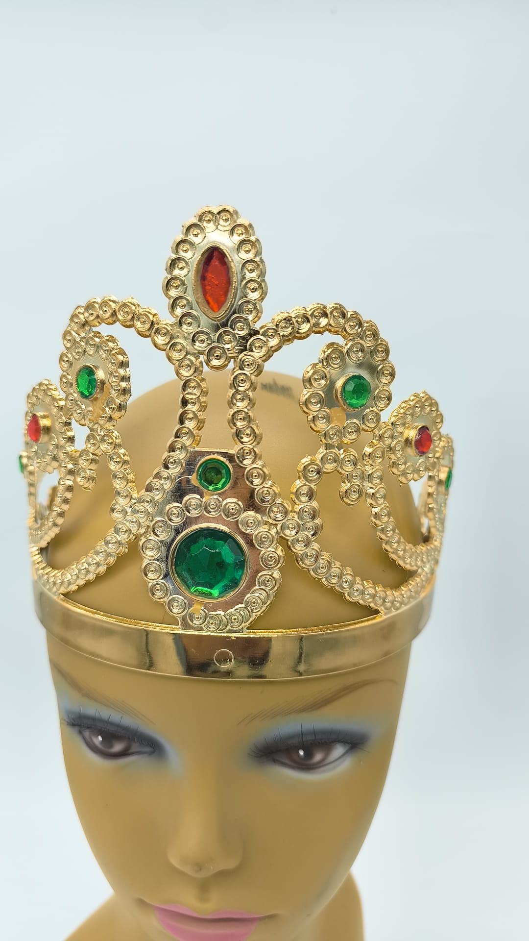 Corona Dorada Rey Reina con Gemas – Accesorio Disfraz