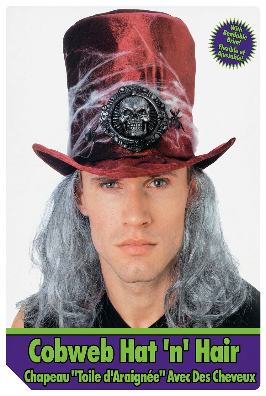 Sombrero Copa Terror con Peluca