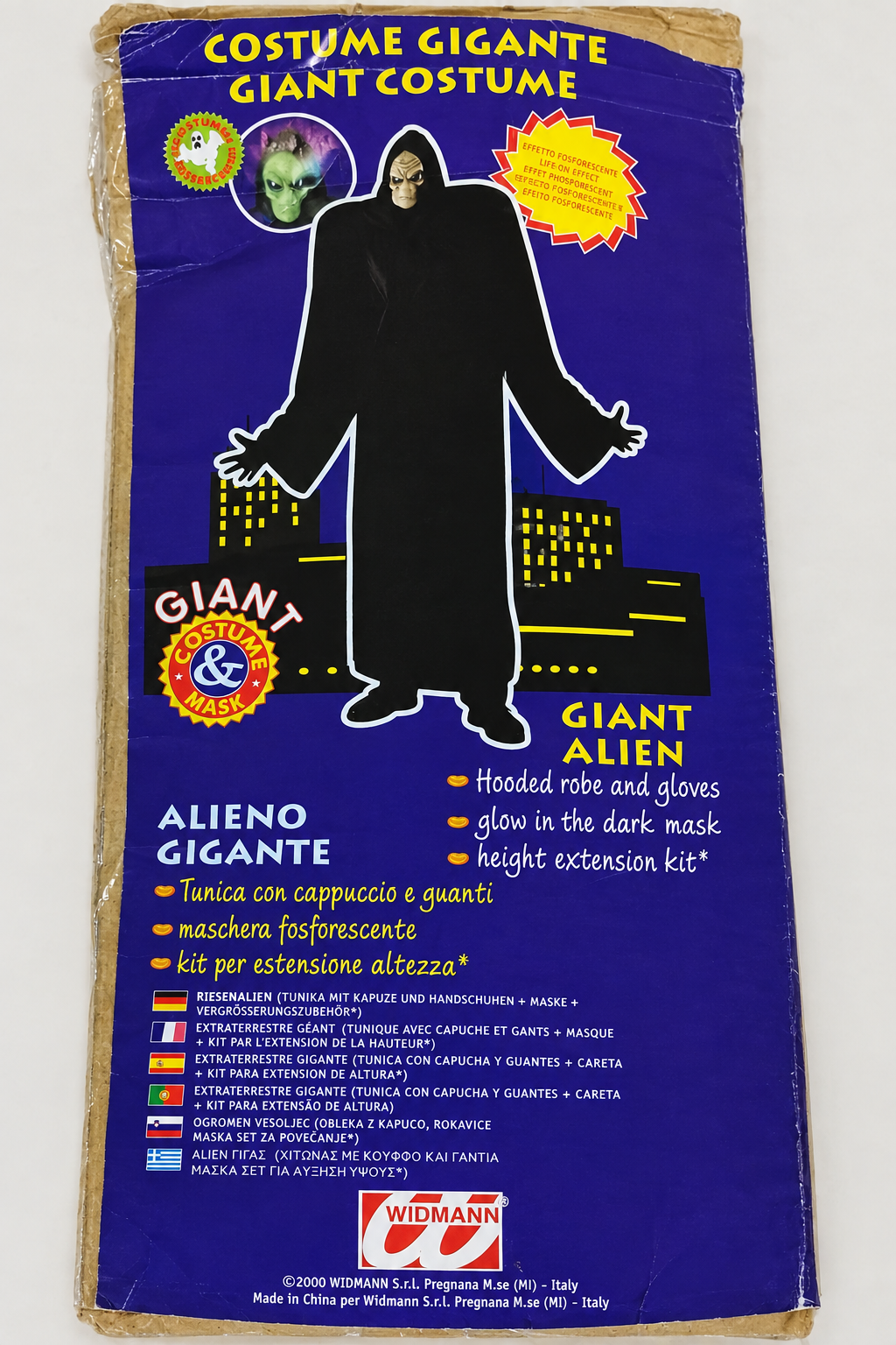 Disfraz Gigante Alien con Máscara Fosforescente