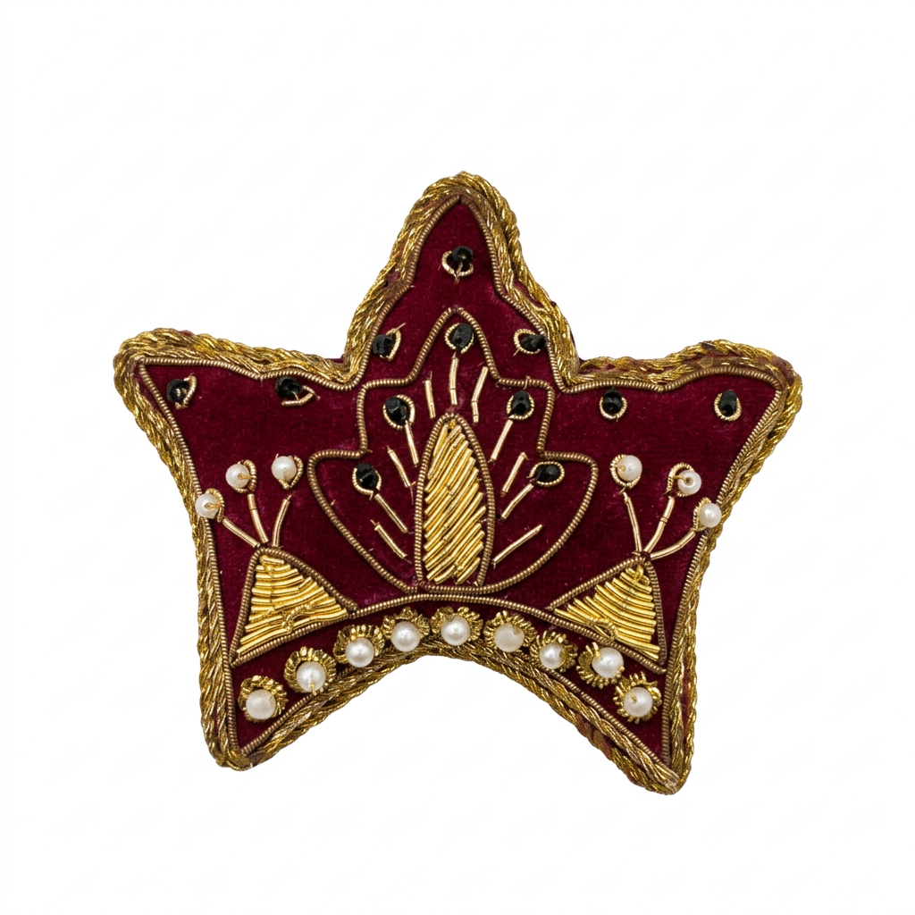 Fíbula Artesanal Estrella – Broche Bordado para Toga y Disfraz
