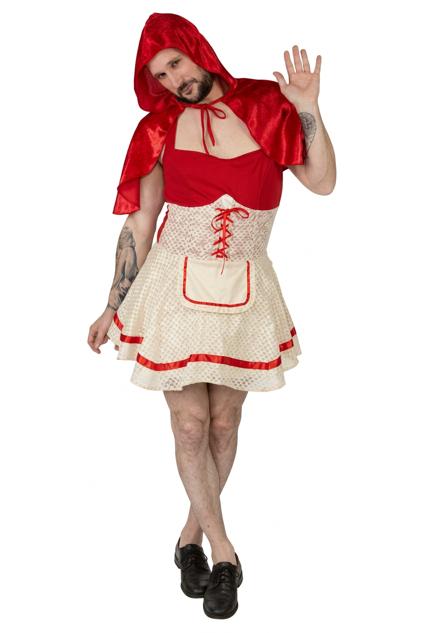 Disfraz Caperucita Roja Adulto — Falda, Corpiño y Capa