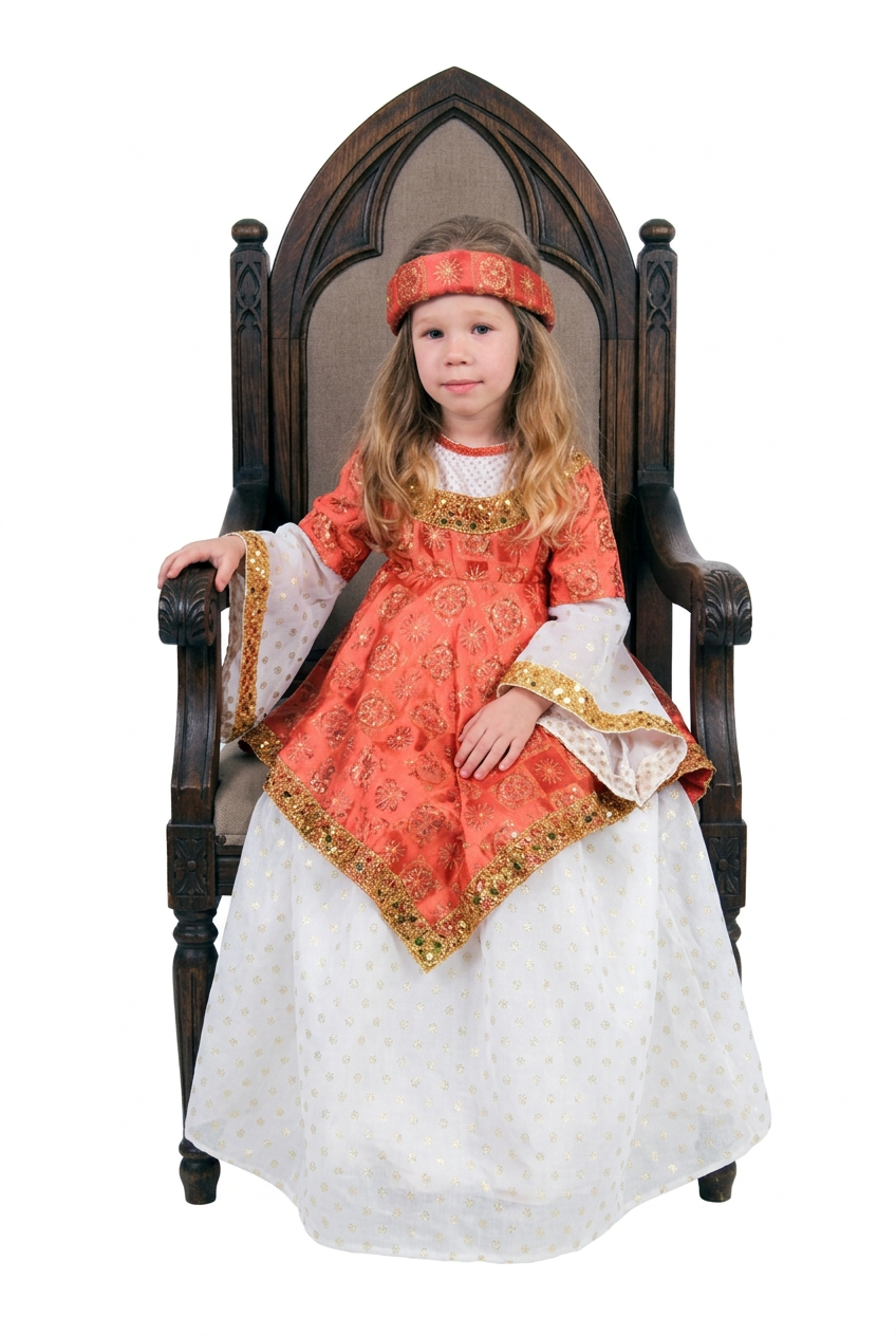 Girls' Medieval Princess Costume with Turban
