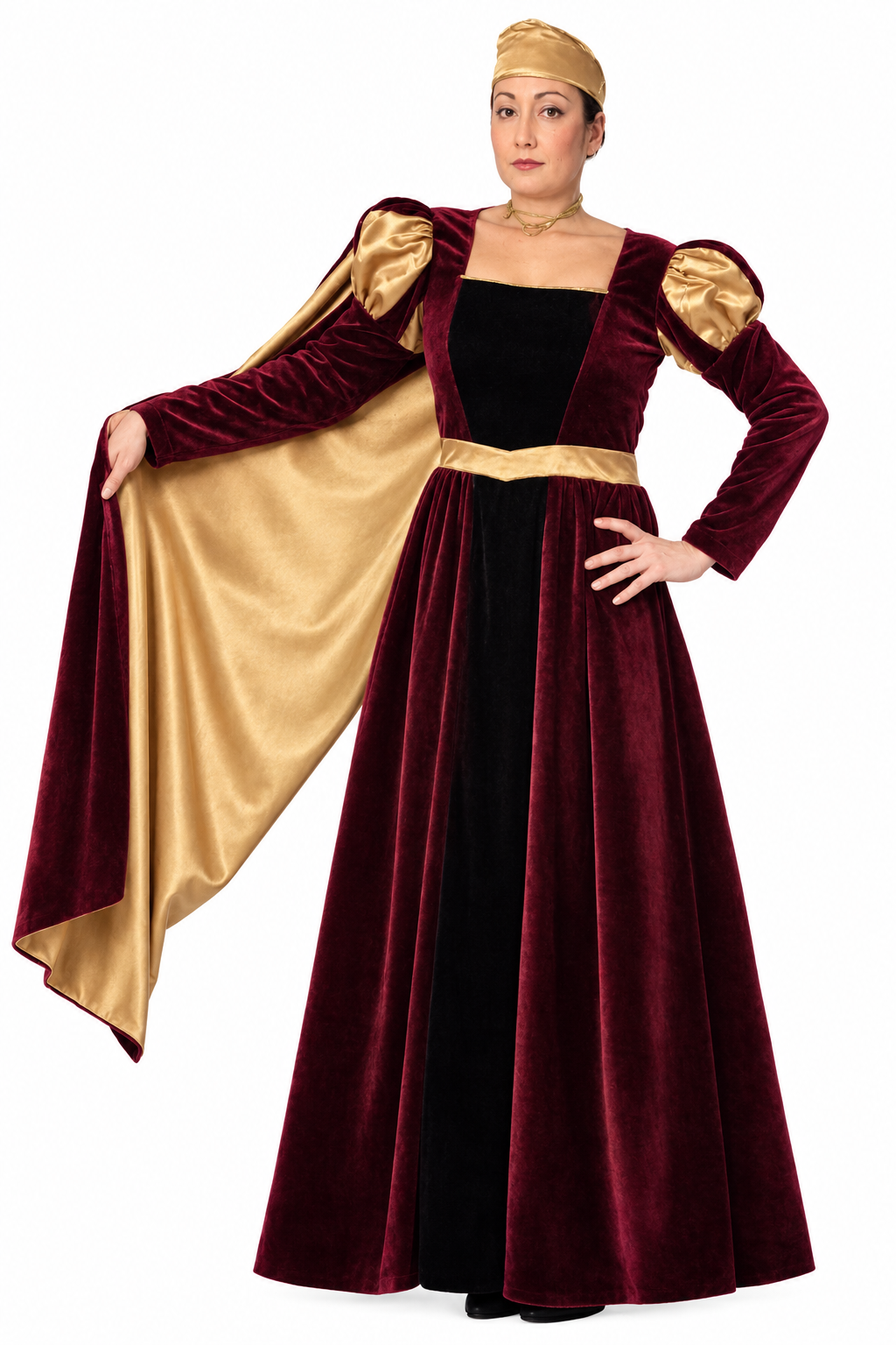 Disfraz Medieval Isabel — Vestido y Diadema Mujer